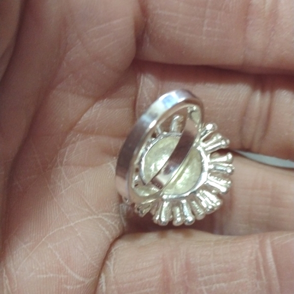 FINE SOLID STERLING SILVER .925 STARBURST DESIGNED SIZE 6 RING - Picture 6 of 9